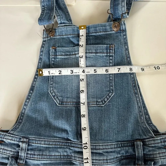 Vanilla Star Distressed Frayed Overall Jeans 99% Cotton Medium - Picture 9 of 11